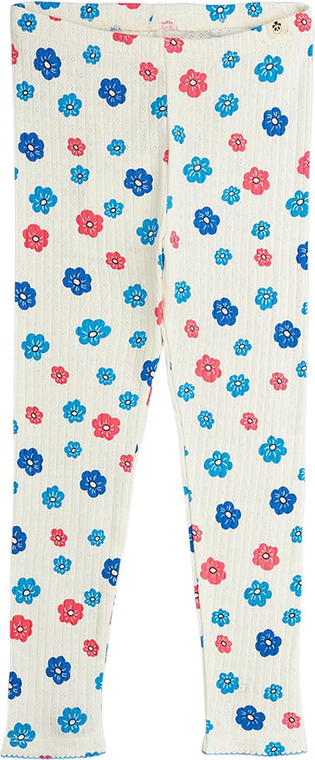 Flowers Pointelle Leggings, från Mini Rodini, i färgen Multi.
