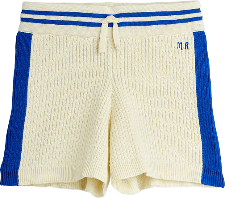 Kabelstickade Shorts, från Mini Rodini, i färgen Off-white.
