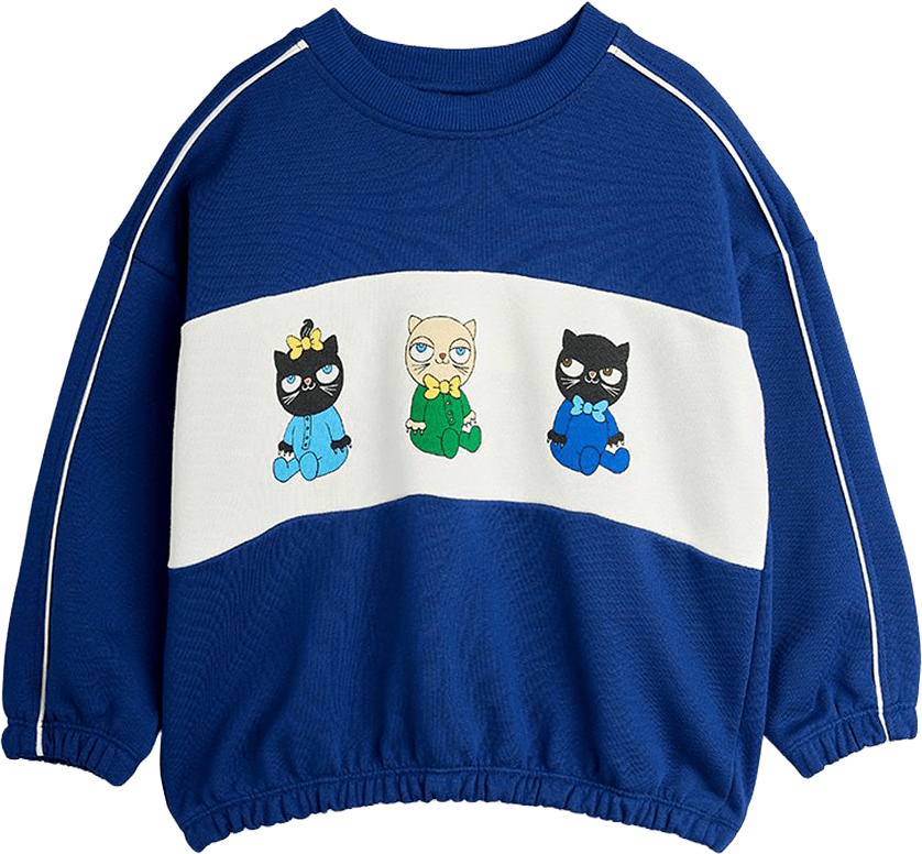 Minibabies Panel Sweatshirt, från Mini Rodini, i färgen Blue.
