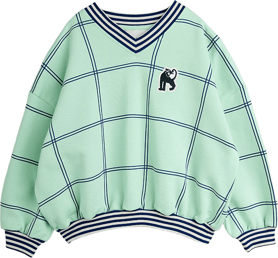 Check Panther Sweatshirt, från Mini Rodini, i färgen Green.