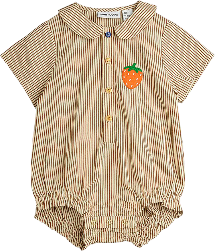 Poplin Vävd Body, från Mini Rodini, i färgen Brown.