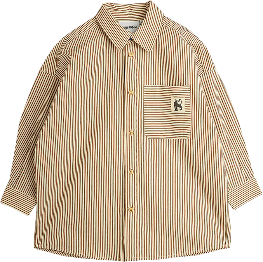 Poplin Skjorta, från Mini Rodini, i färgen Brown.
