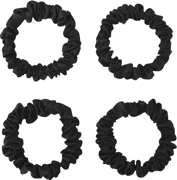 Silk Scrunchies Small, 4 pcs, från Å BEAUTY, i färgen Black.