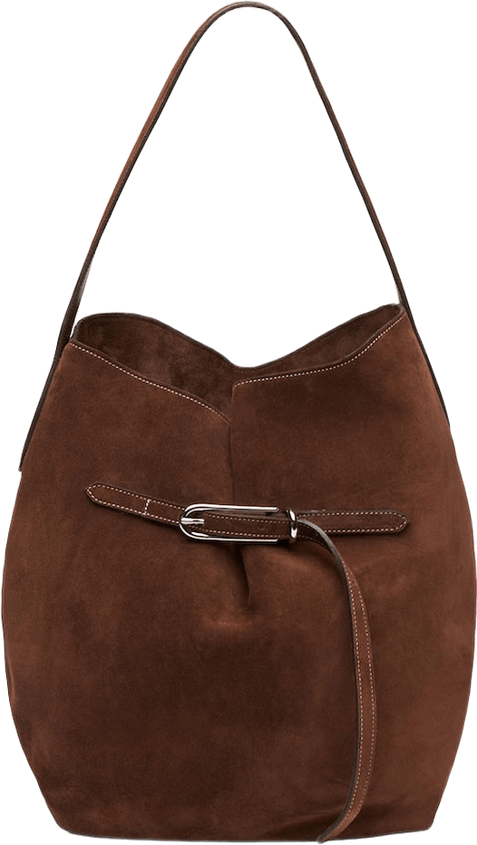 Belted Bucket Bag Large, från Liffner, i färgen Dark Brown.