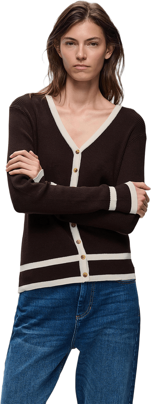 LeenahIW Cardigan, från Inwear, i färgen Chocolate Brown/Vanilla.