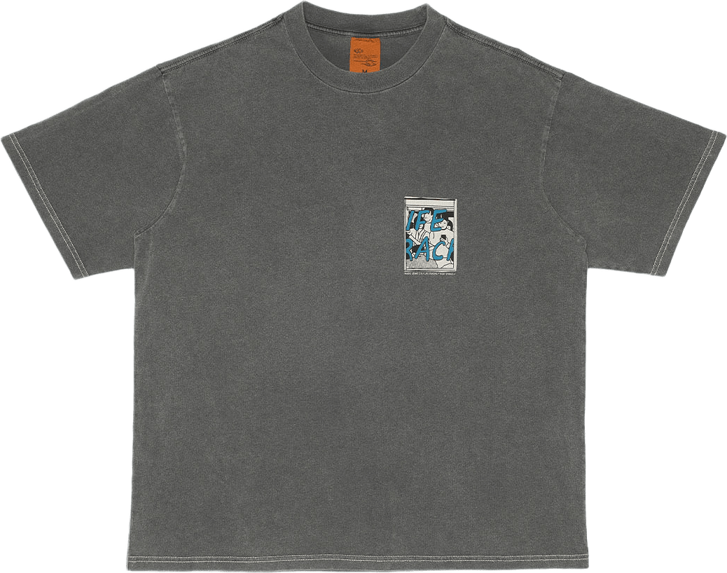Koffe T-Shirt Life Tracks III, från Nudie Jeans, i färgen Antracite.