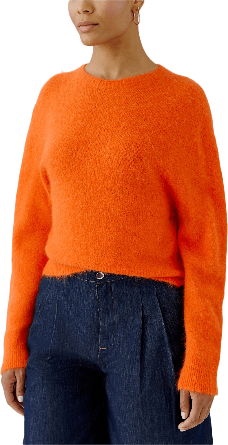 Stickad tröja, från Oui, i färgen Orangeade.