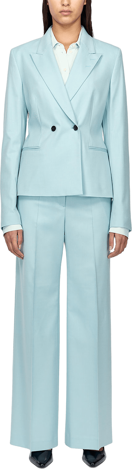 Rita Dubbelknäppt Kavaj, från Tiger of Sweden, i färgen Flycatcher Blue.