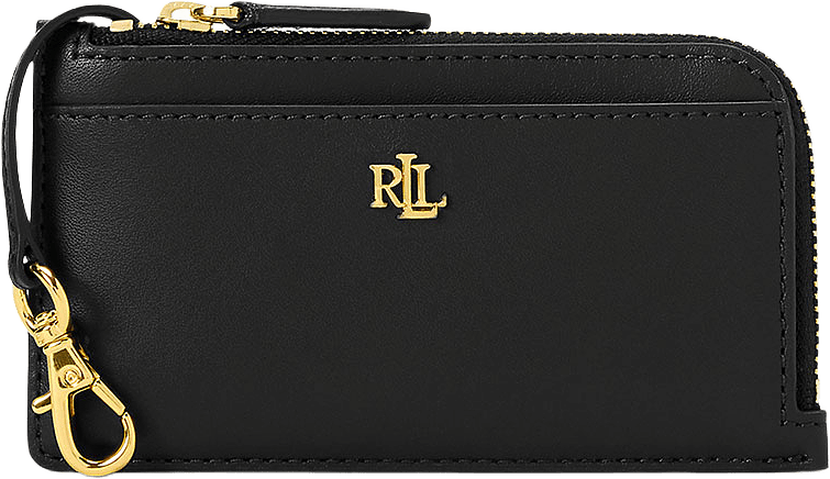 Leather L-Zip Card Case, från Lauren Ralph Lauren, i färgen Black.