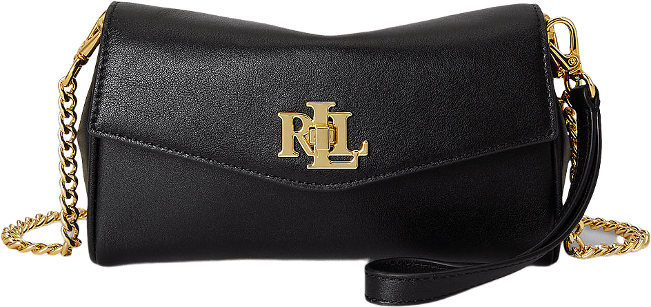 Nappa Leather Tanner Crossbody Wallet, från Lauren Ralph Lauren, i färgen Black.