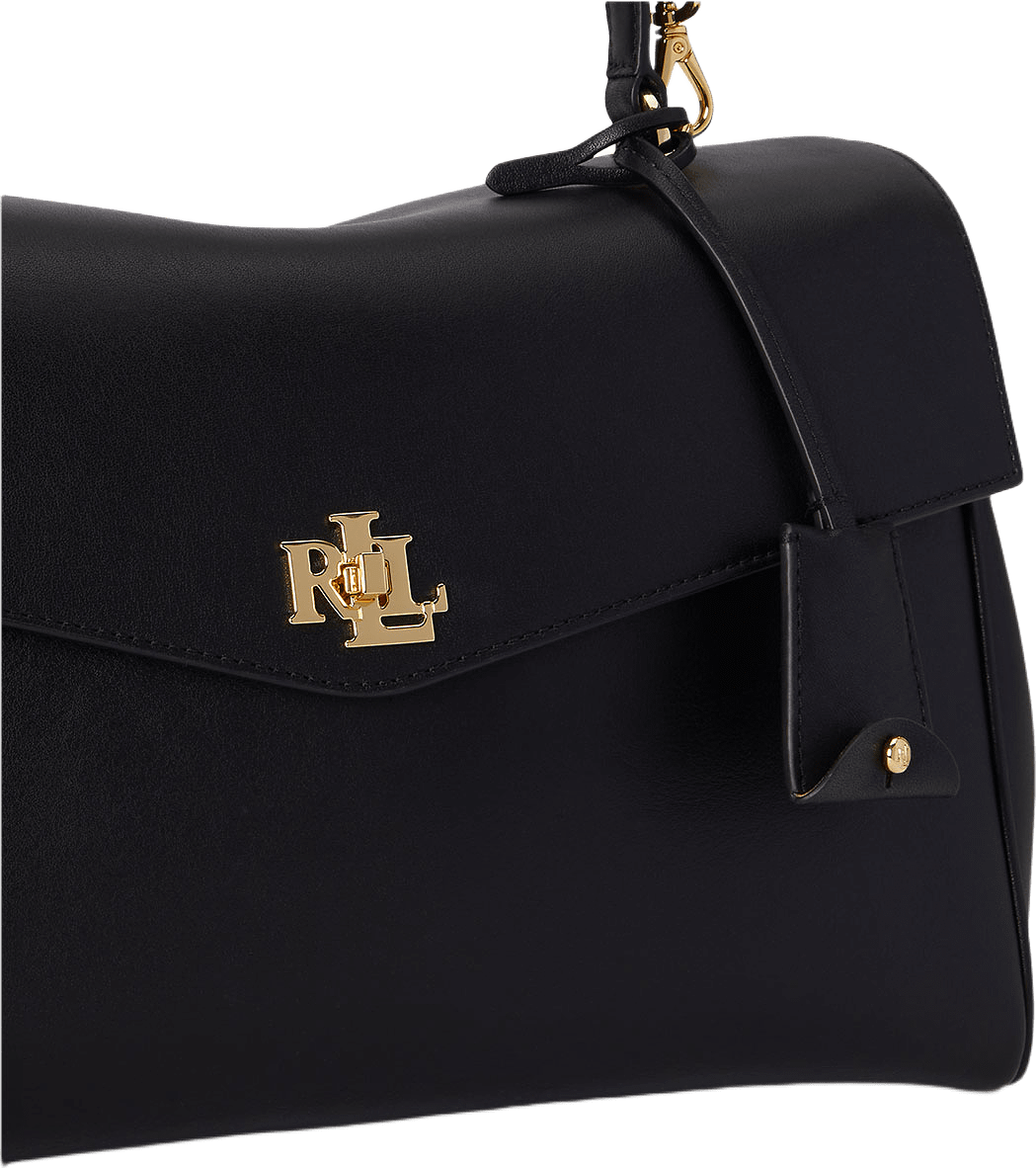 Nappa Leather Medium Farrah Soft Satchel, från Lauren Ralph Lauren, i färgen Black.