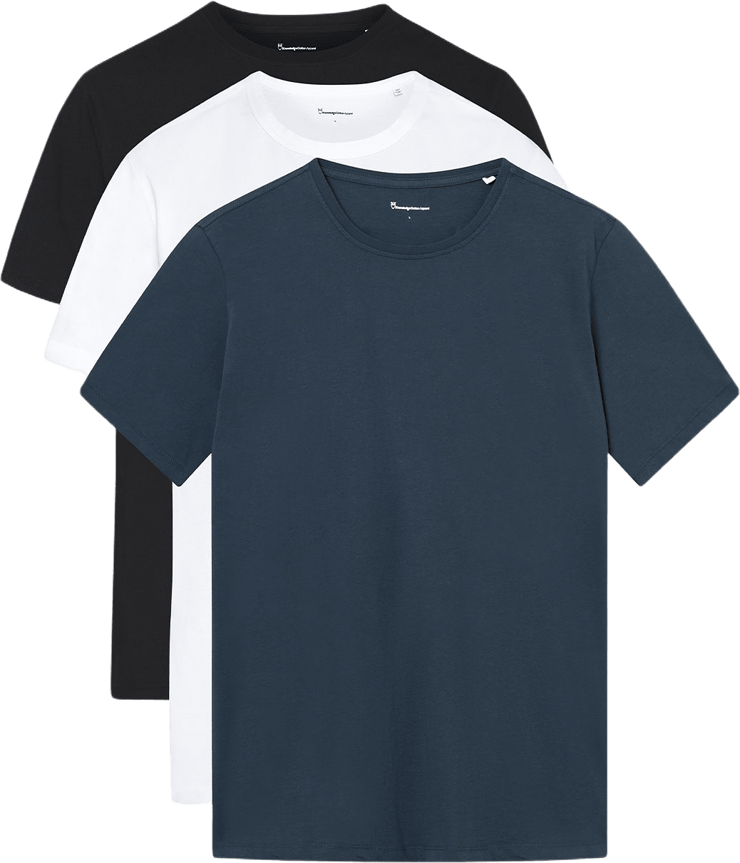 3-Pack T-Shirt Regular V-Neck, från Knowledge Cotton Apparel, i färgen 9999 Item Colour.