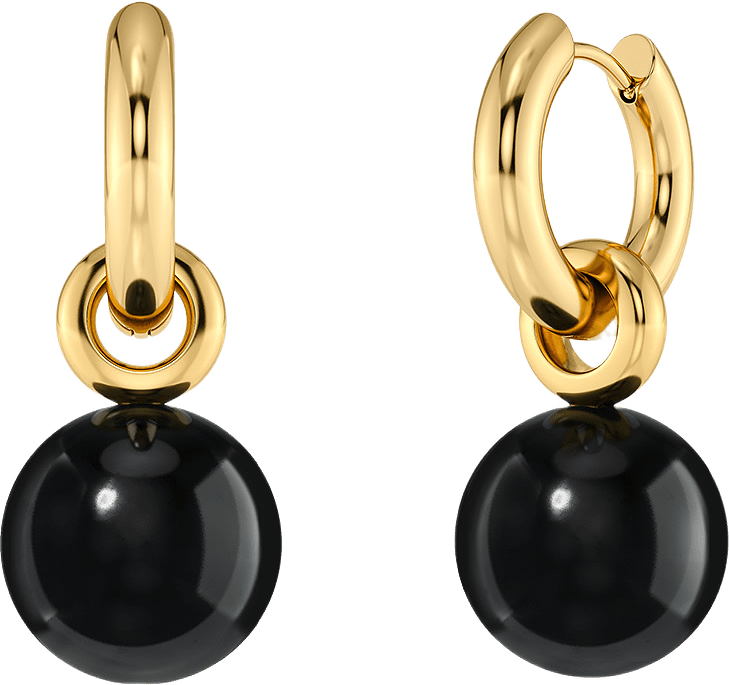 Aura Hoops L Gold/Black, från Edblad, i färgen Gold.