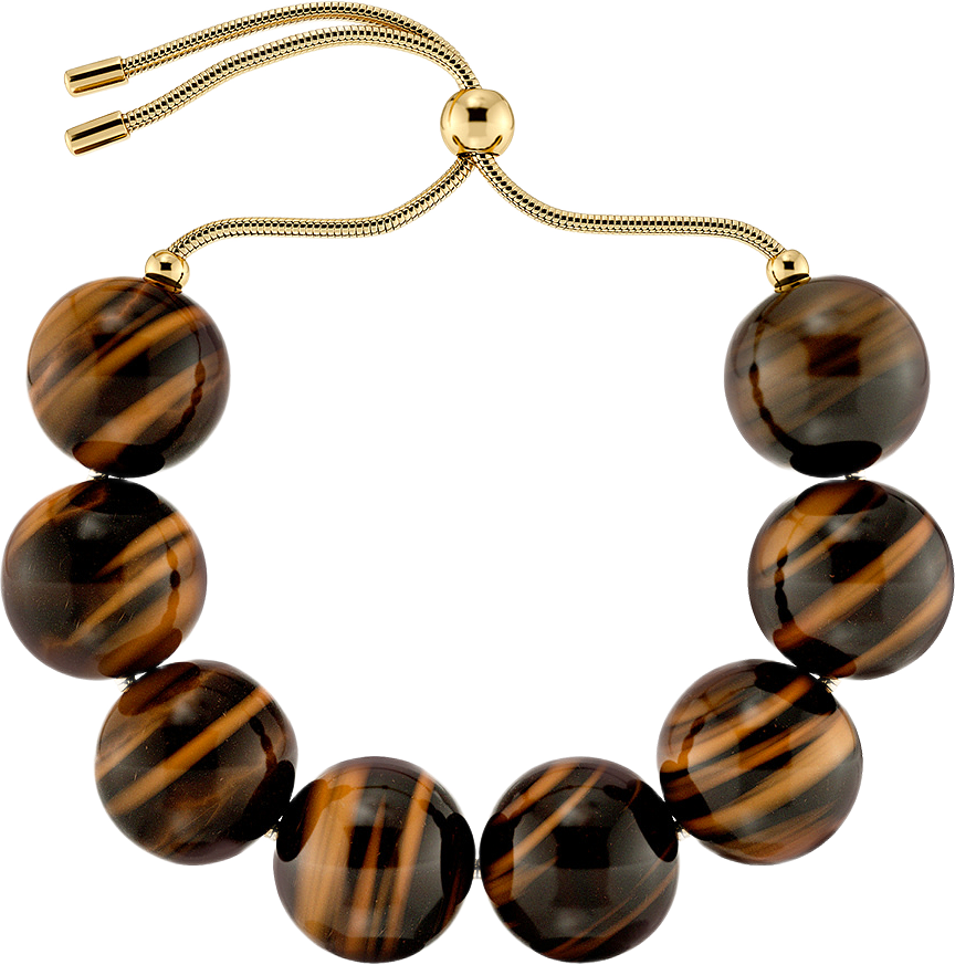 Aura Bracelet Maxi Gold/Brown, från Edblad, i färgen Gold.