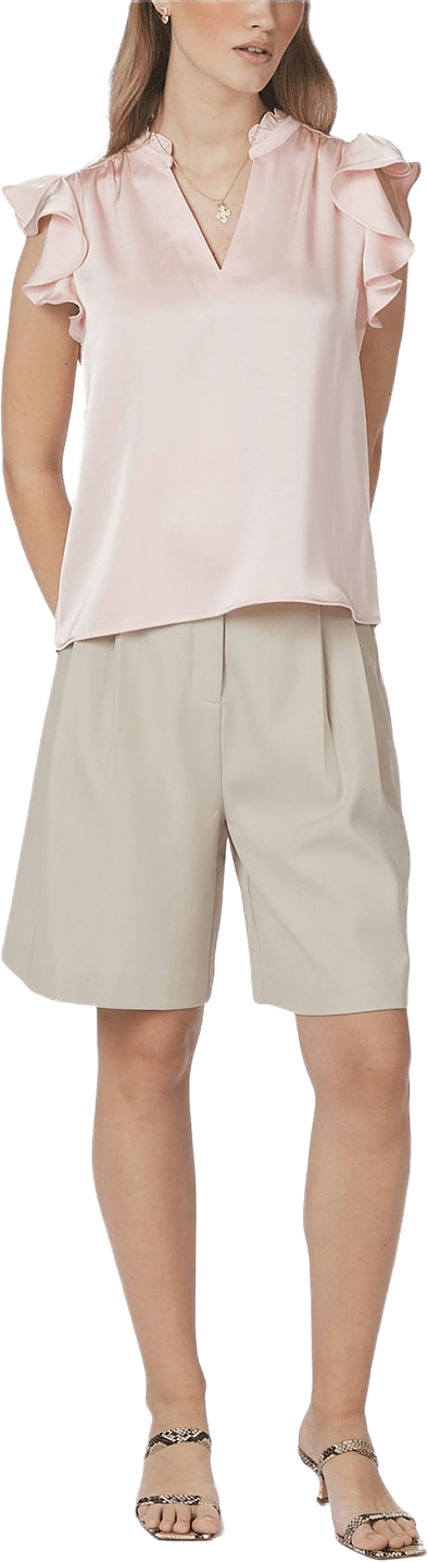 Stella Heavy Sateen Blouse, från Neo Noir, i färgen Light Pink.