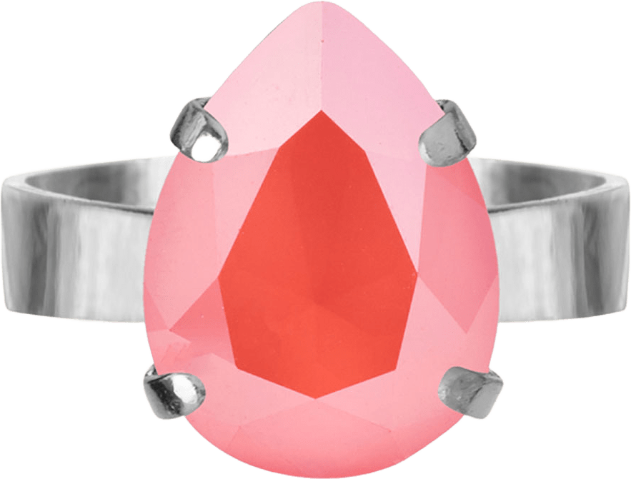 Mini Drop Ring, från Caroline Svedbom, i färgen Light Coral Silver.