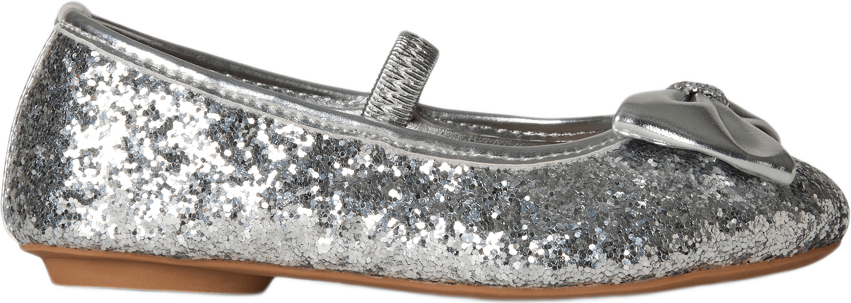 Glittriga ballerinaskor, från RIKIKI, i färgen Silver.