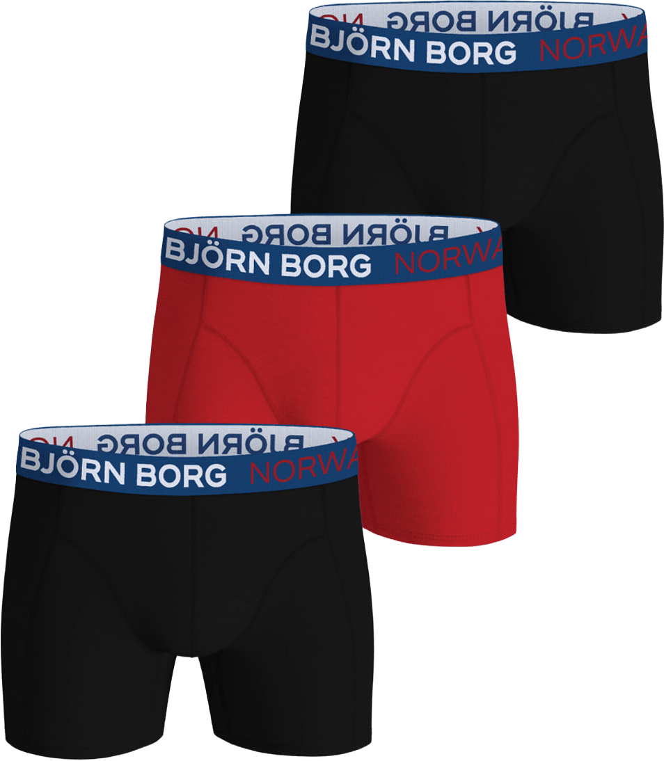 Cotton Stretch Boxer Norway 3p, från Björn Borg, i färgen Multipack 1.
