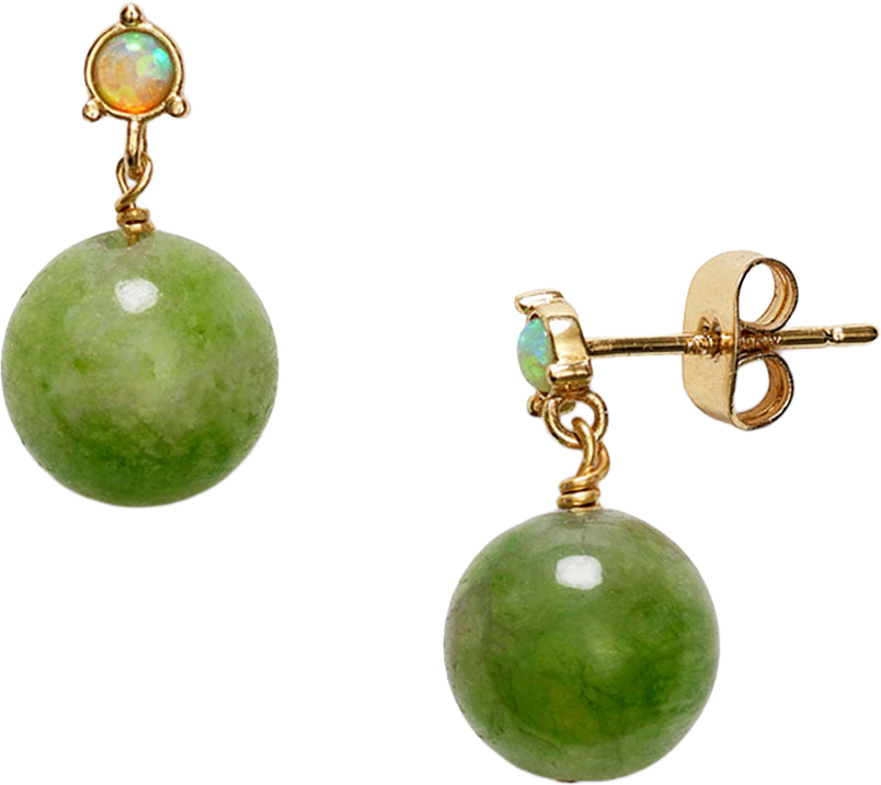 Ball Earrings, från Anni Lu, i färgen Sage Green.