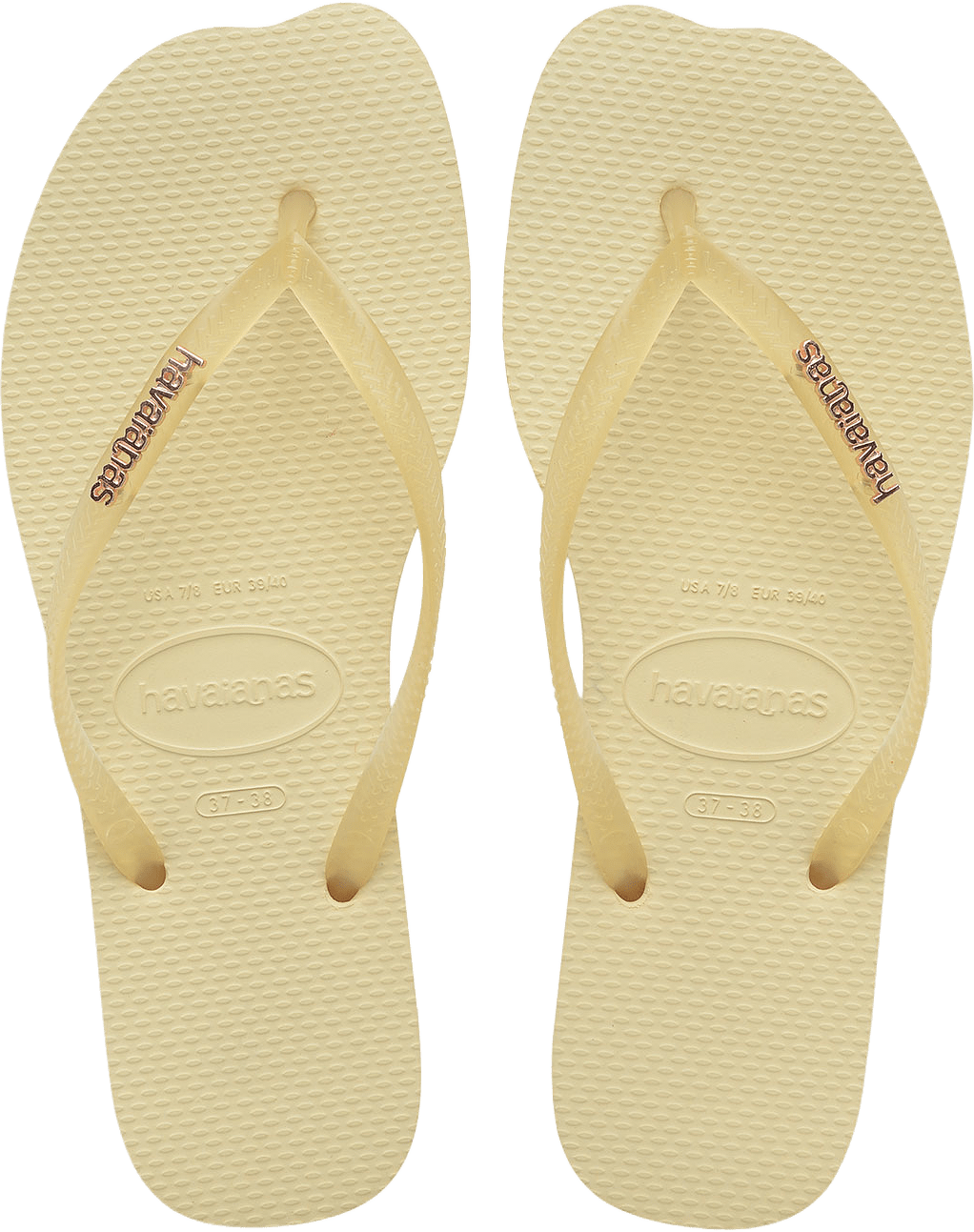 Hav. Slim Split, från Havaianas, i färgen Buttercream.