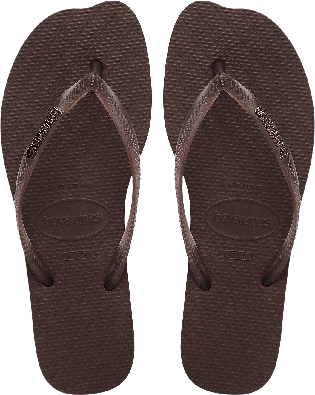 Hav. Slim Split, från Havaianas, i färgen Dark Brown.