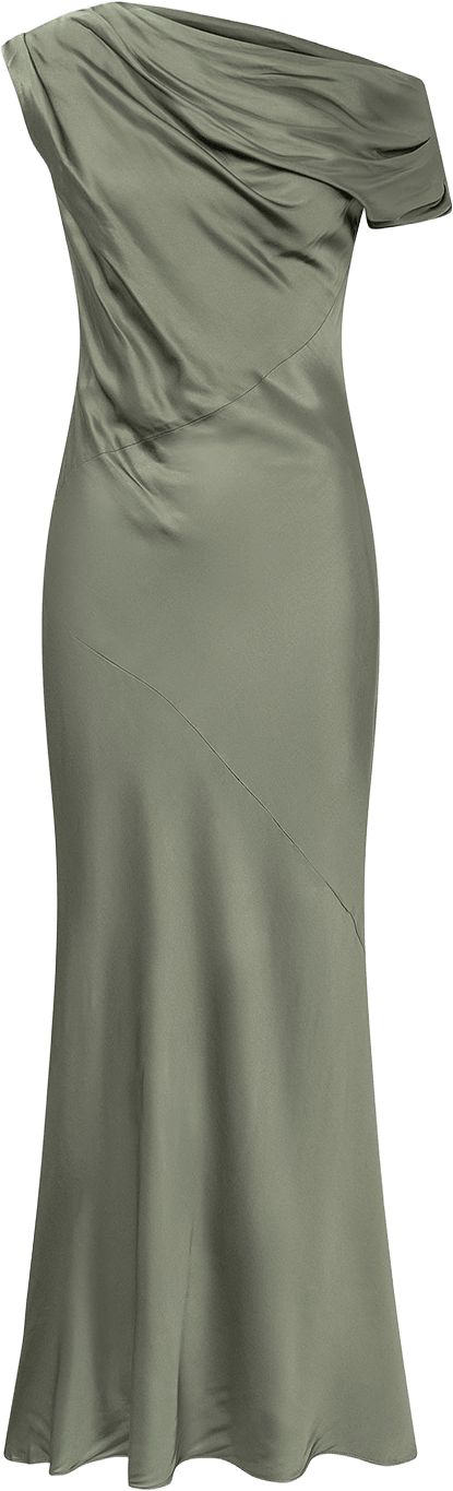 Vanessa Satin dress, från Twist & Tango, i färgen Agave Green.