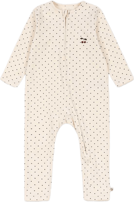 BASIC ZIP ONESIE, från Konges Sløjd, i färgen Blue Dot.