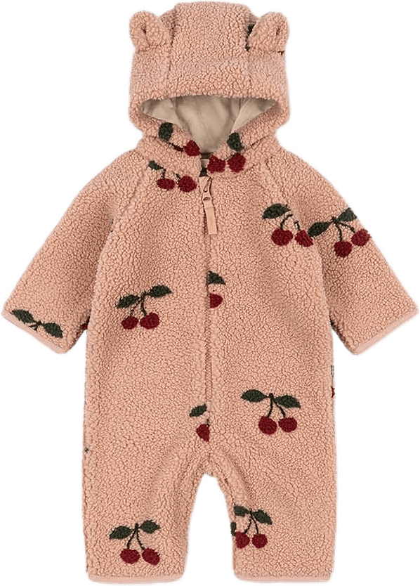 JODY TEDDY ONESIE GRS, från Konges Sløjd, i färgen Ma Grande Cerise Blush.