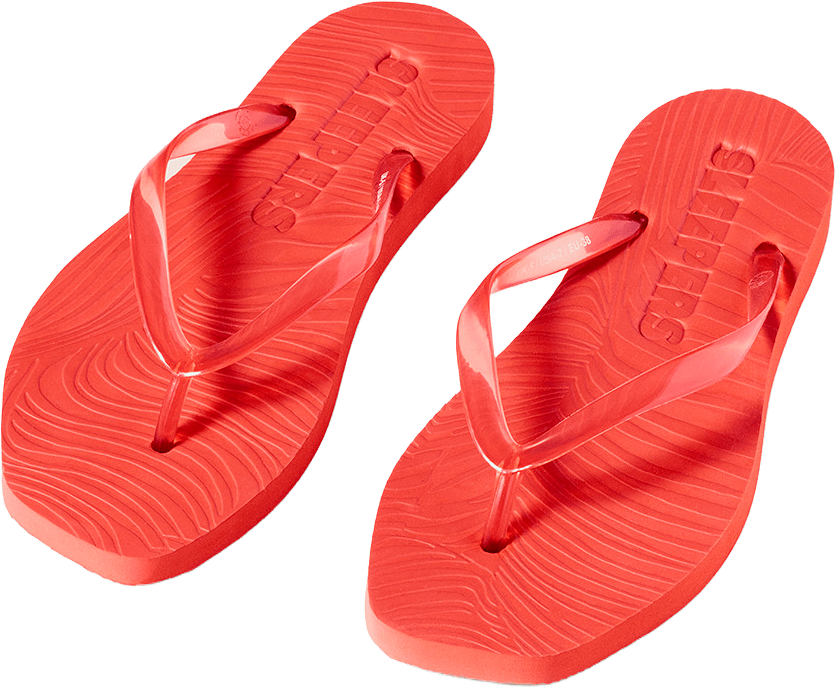 Tapered Transparent Flip Flop, från Sleepers, i färgen Red.