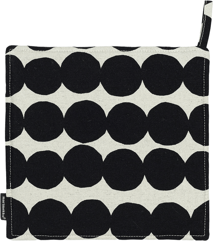 Räsymatto Pot Holder, från Marimekko, i färgen Linen,black.