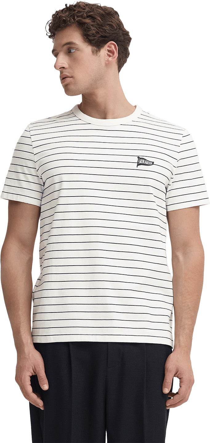 Tangen T-Shirt, från Casual Friday, i färgen Marshmallow With Dark Navy.