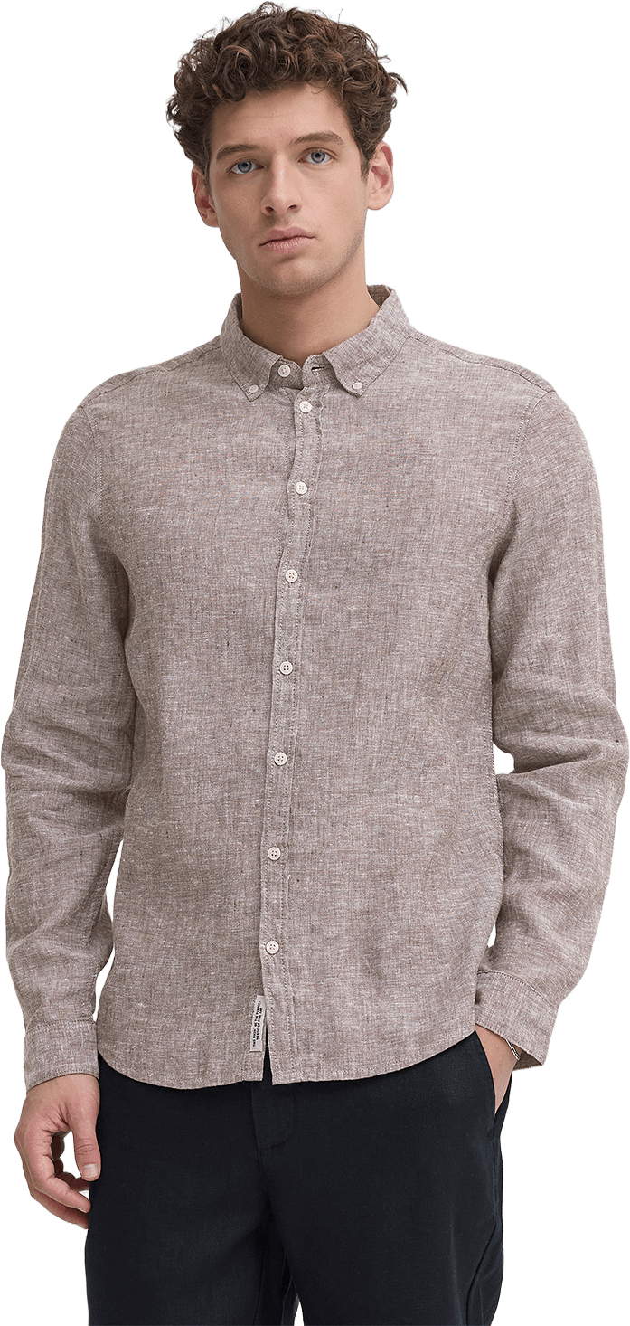 CFANTON BD LS linen shirt Shirt, från Casual Friday, i färgen Demitasse Melange.