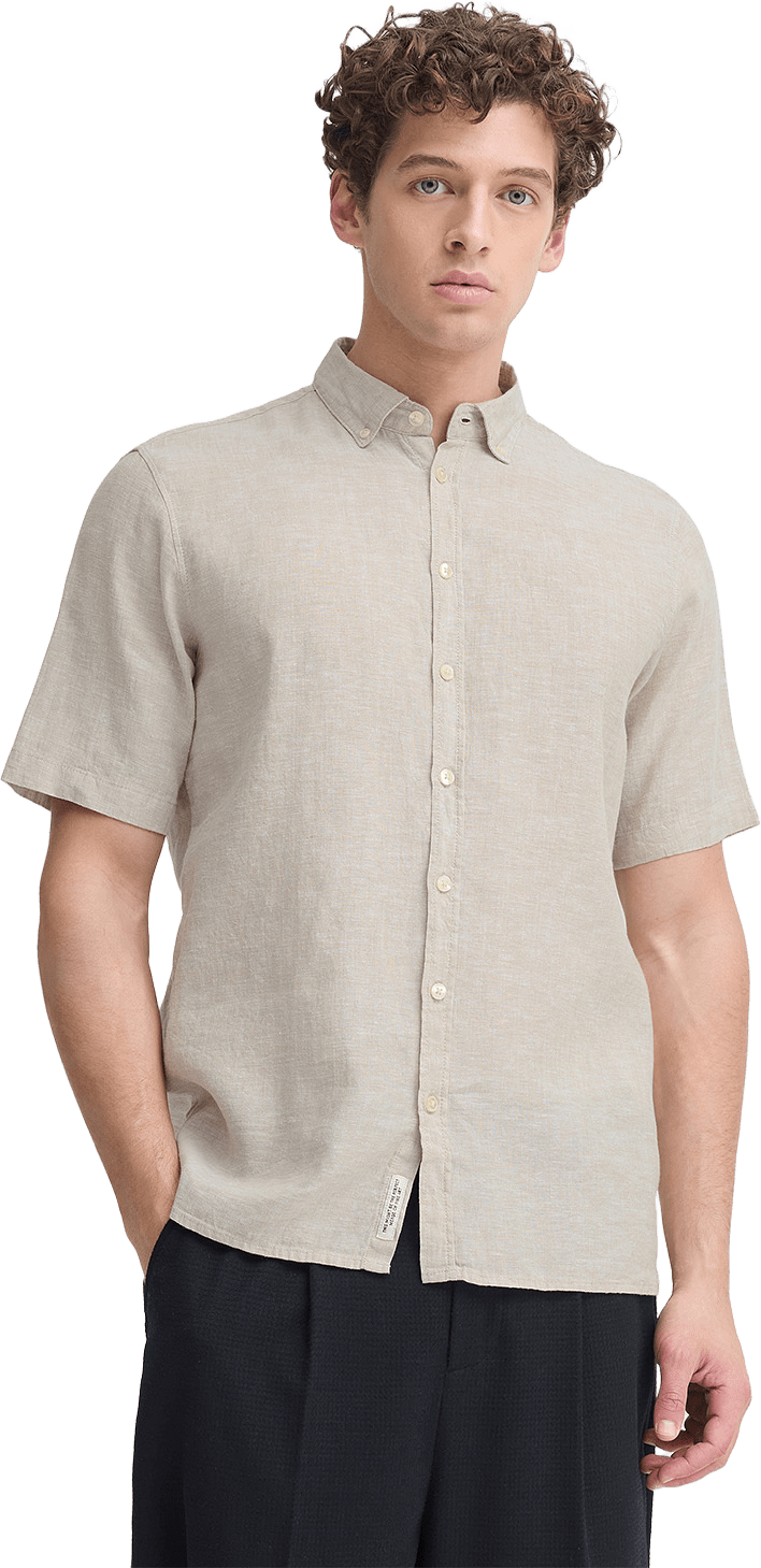 CFANTON 0071 SS 100% linen shirt Shirt, från Casual Friday, i färgen Plaza Taupe Melange.