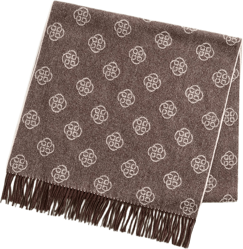 Monogram Wool Scarf, från GANT, i färgen Deep Brown.