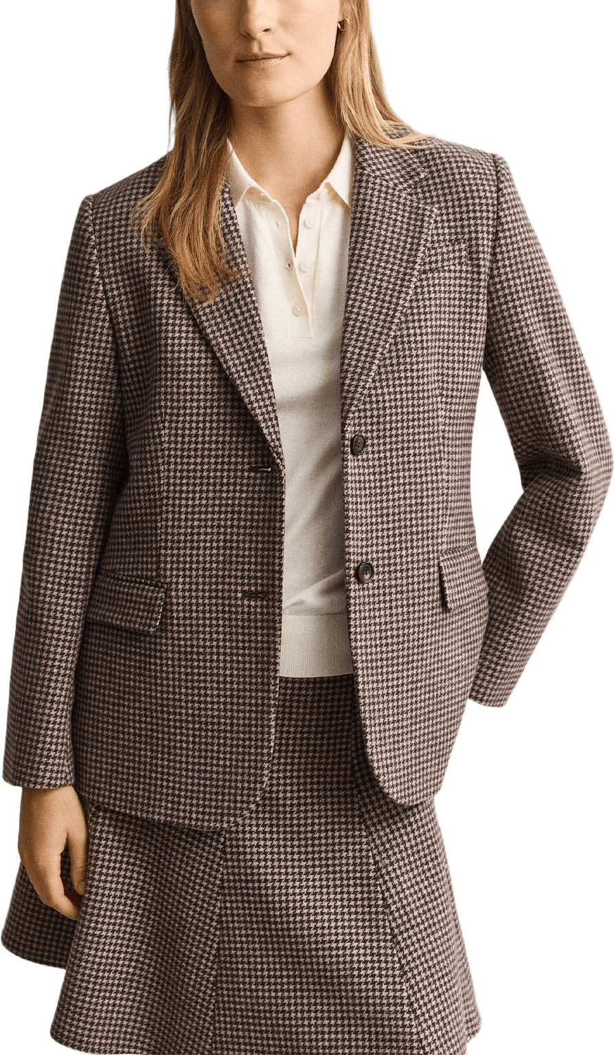 Reg Houndstooth Blazer, från GANT, i färgen Faded Taupe.