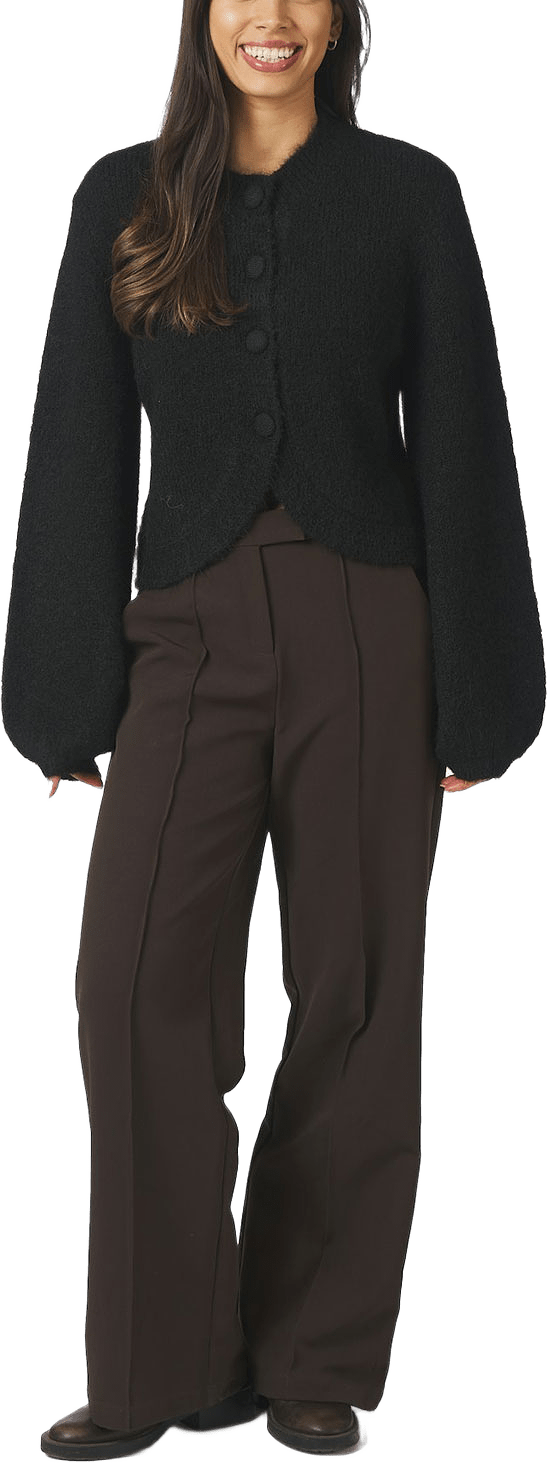 Gio Fluffy Knit Cardigan, från Neo Noir, i färgen Black.