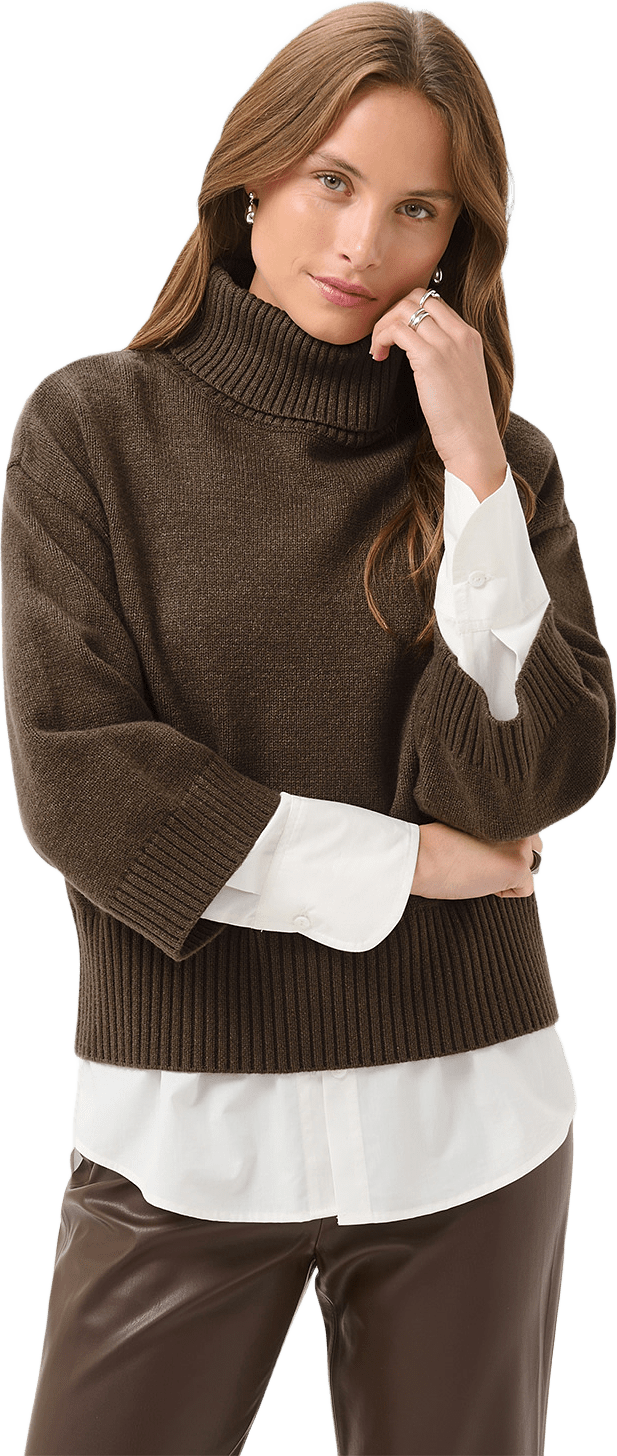 UminaSZ Pullover, från Saint Tropez, i färgen Chocolate Brown Melange.