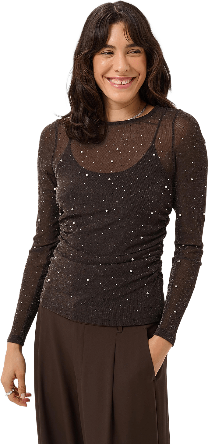 MaisieSZ Blouse, från Saint Tropez, i färgen Chocolate Brown.