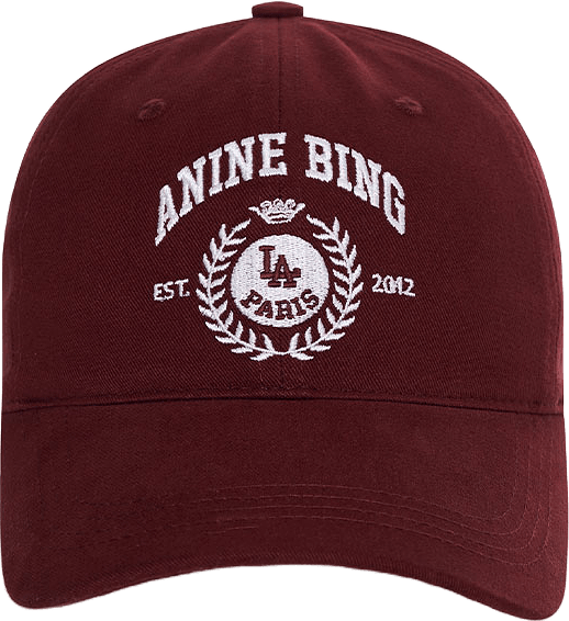 Jeremy Baseball Collegiate Cap, från Anine Bing, i färgen Burgundy.