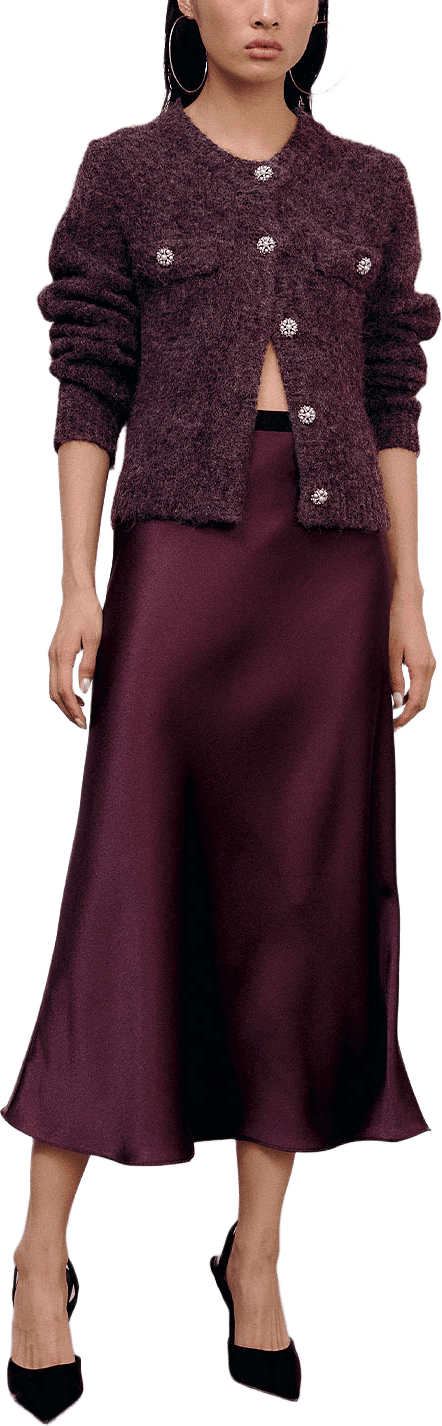 Jaden Cardigan, från Ida Sjöstedt, i färgen Burgundy.
