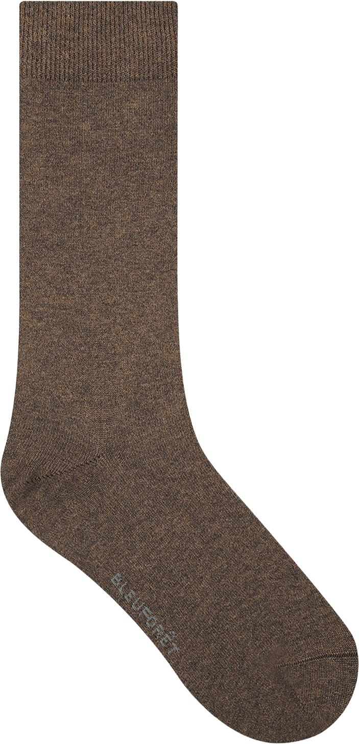 Socka i egyptisk bomull & kashmir, från BleuForêt, i färgen Marron Chiné.
