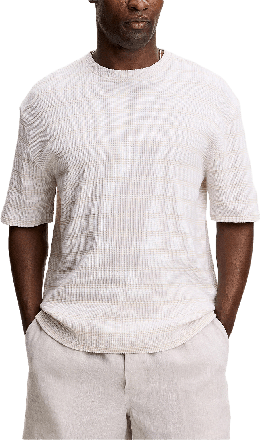Jose Jacquard T-shirt, från J.Lindeberg, i färgen Moonbeam.