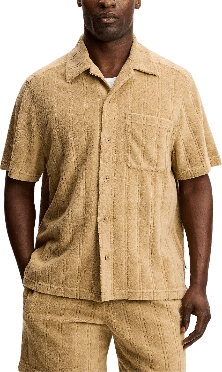 Ted Stripe Terry Shirt, från J.Lindeberg, i färgen Kelp.