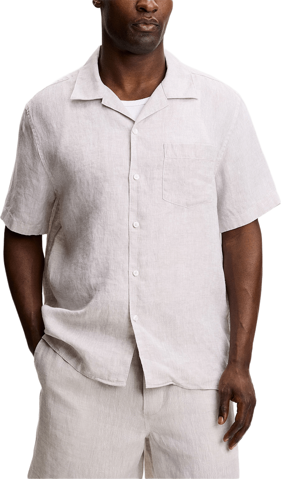 Elio Linen Shirt, från J.Lindeberg, i färgen Moonbeam.