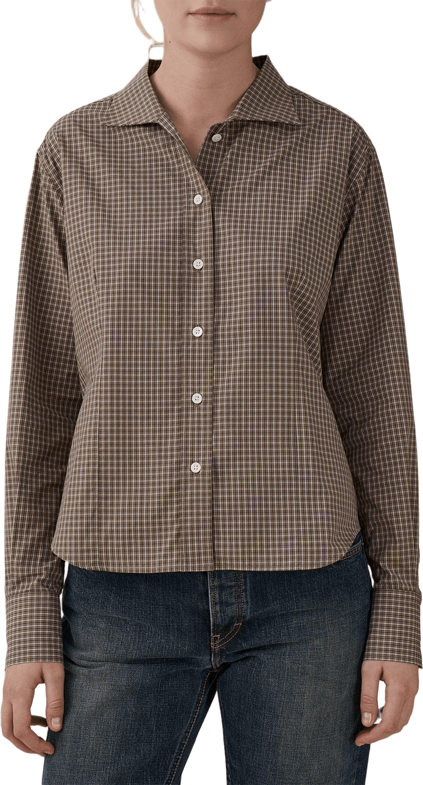 Vera Shirt, från Jeanerica, i färgen Brown Check.