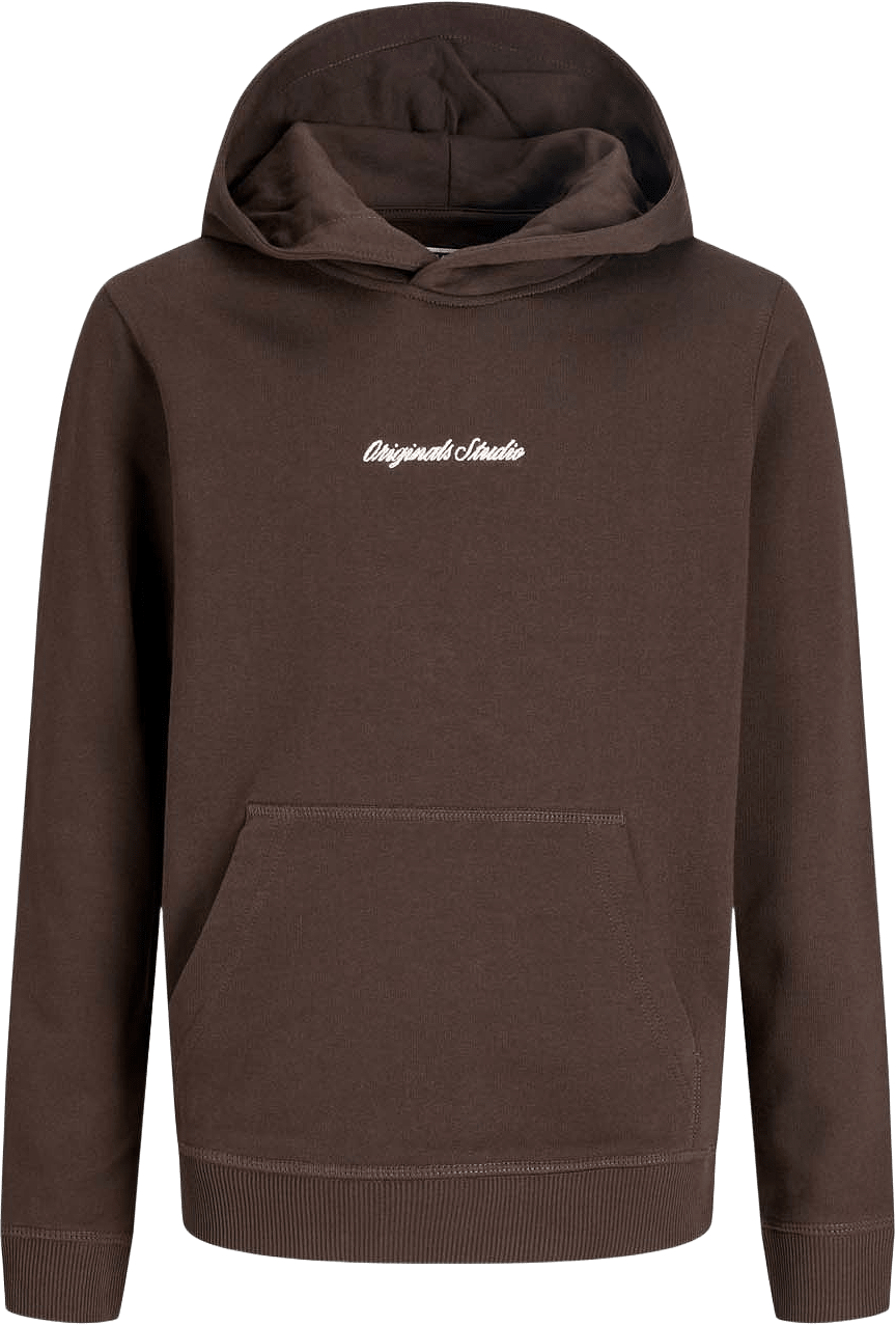 JORNORREBRO EMB SWEAT HOOD, från Jack & Jones, i färgen Java.