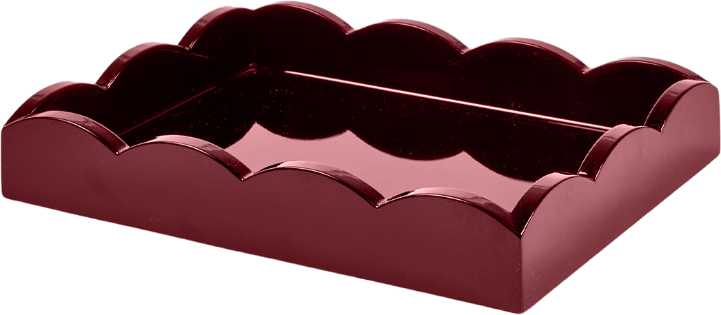 Bricka Scalloped  Cherry 11x8, från Addison Ross, i färgen Cherry.
