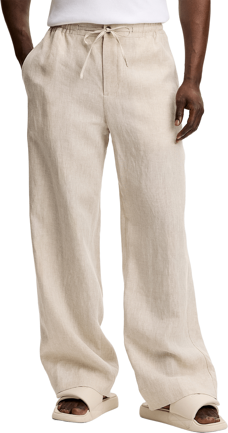 Noah Drape Linen Pants, från J.Lindeberg, i färgen Moonbeam.