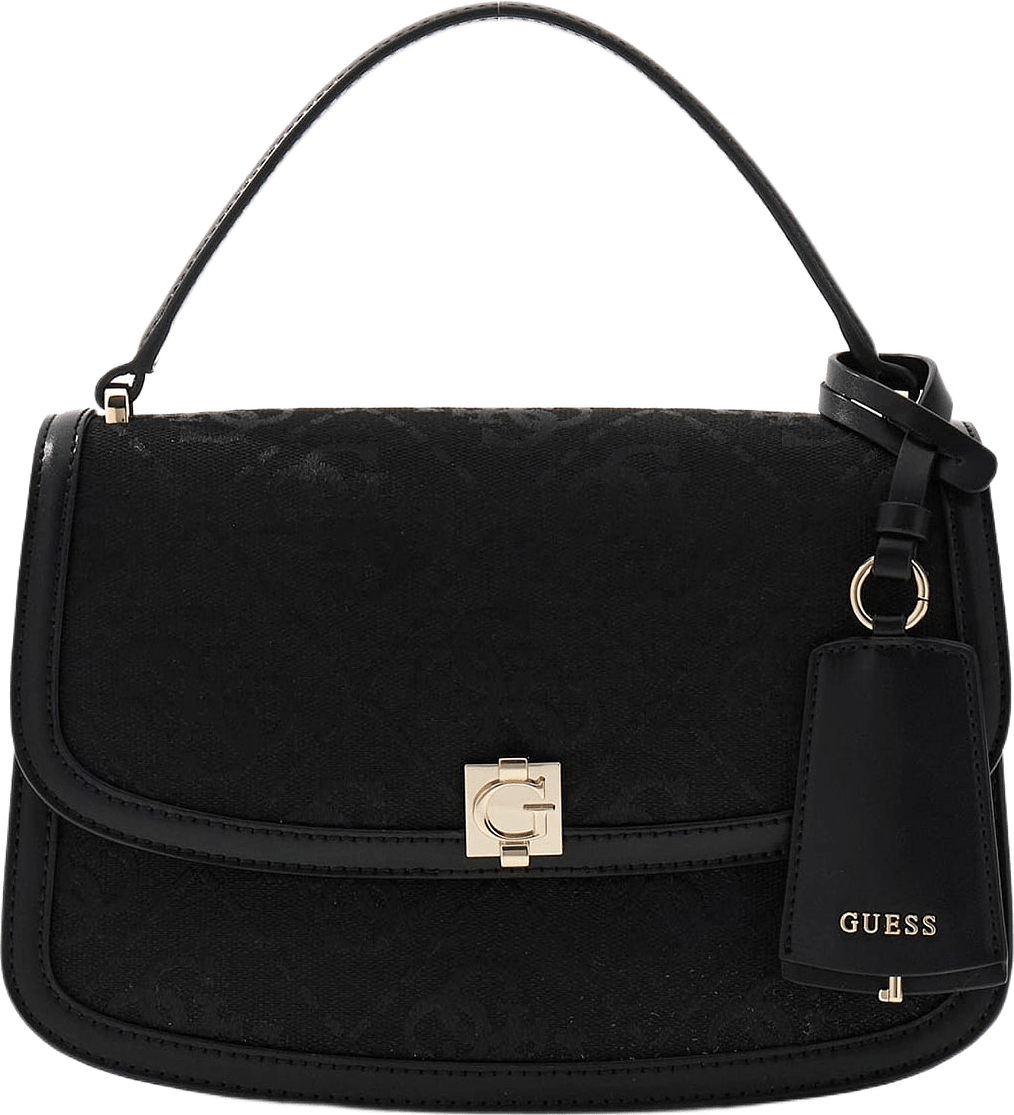 Audrey Logo Converable Crossbody Flap Bag, från Guess, i färgen Black Logo.