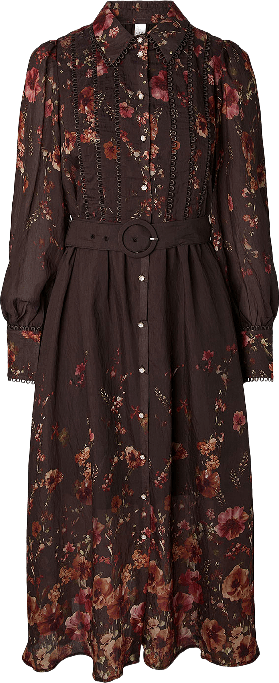 Yasromantica Long dress, från YAS, i färgen Chicory Coffee Romantica Aop.
